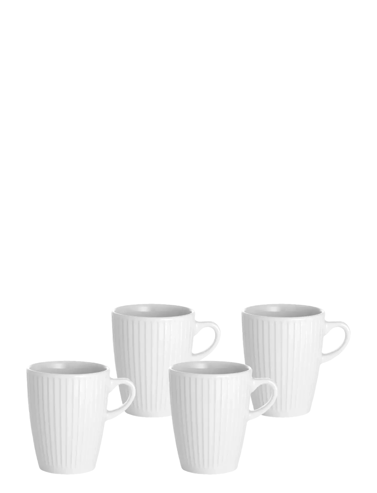 Pillivuyt Krus Plissé 4 Stk. Hvid, 27 CL, Cups & Mugs, Weiß - Coffee Cups, Homeware