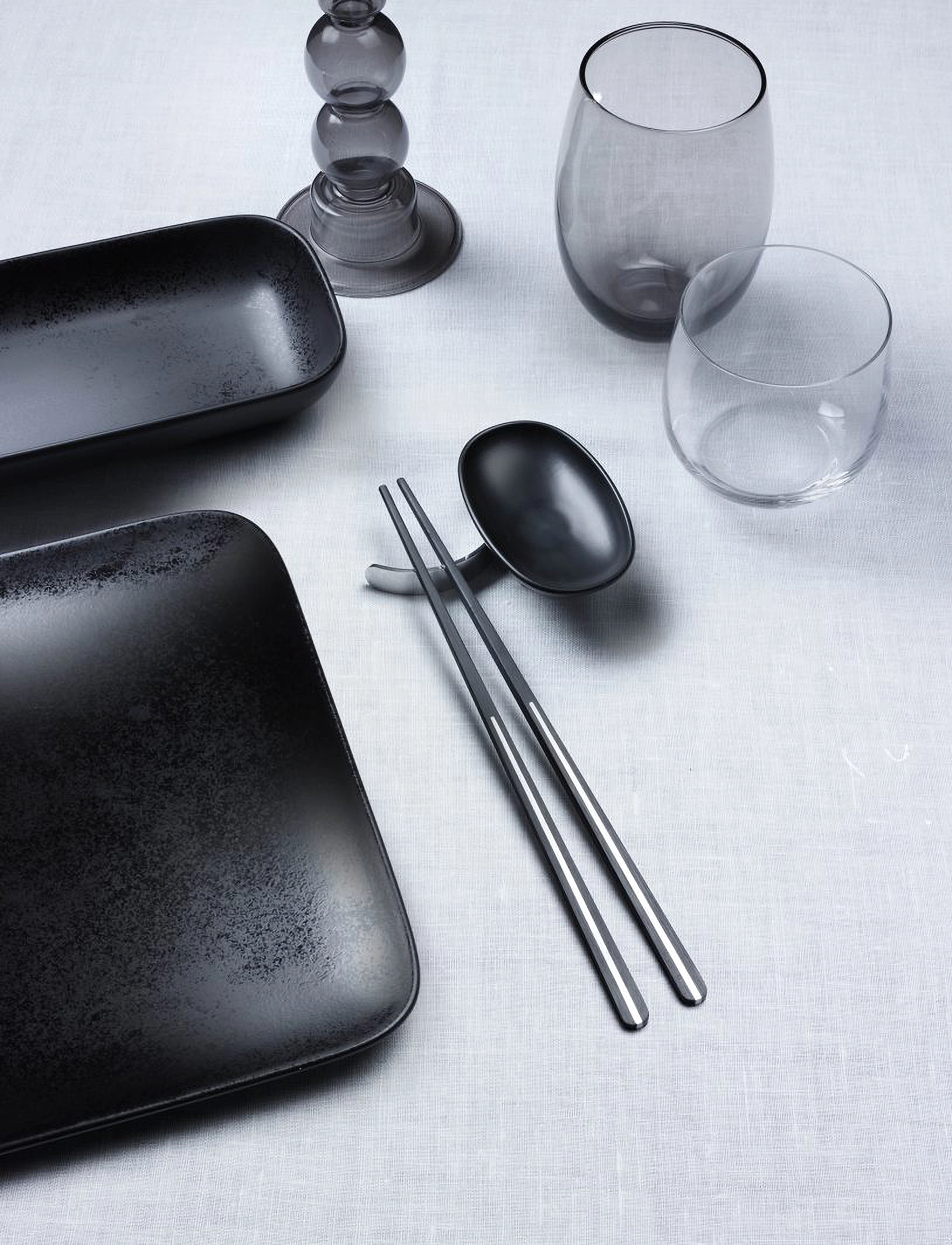 Pintinox Spisepinde-Sæt Med Skål, Audrey, Pintinox, One Size, Cutlery, Schwarz - Cutlery Set, Homeware