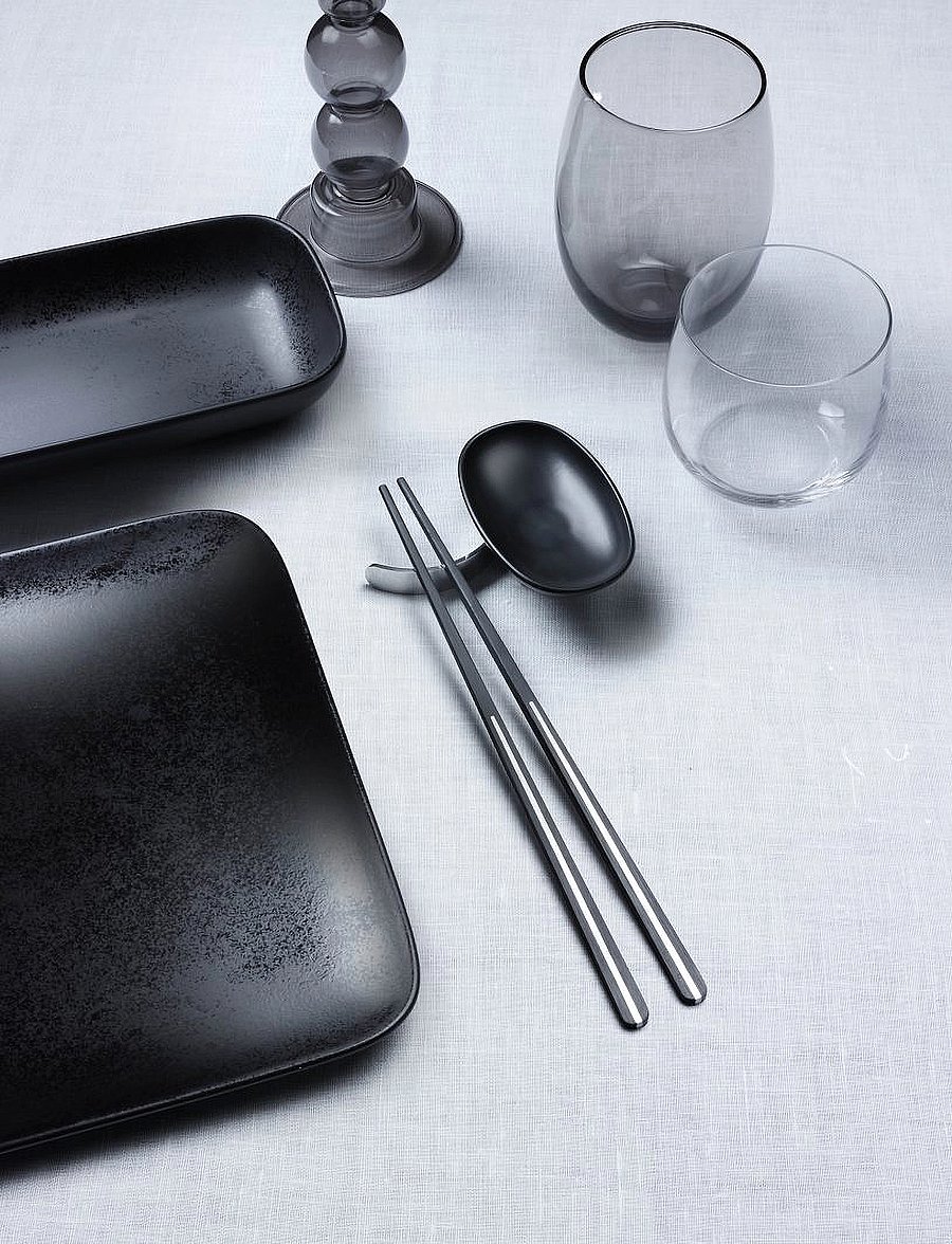 Pintinox - ASIAN SET AUDREY PINTINOX - söögipulgad - blackxsilver - 4