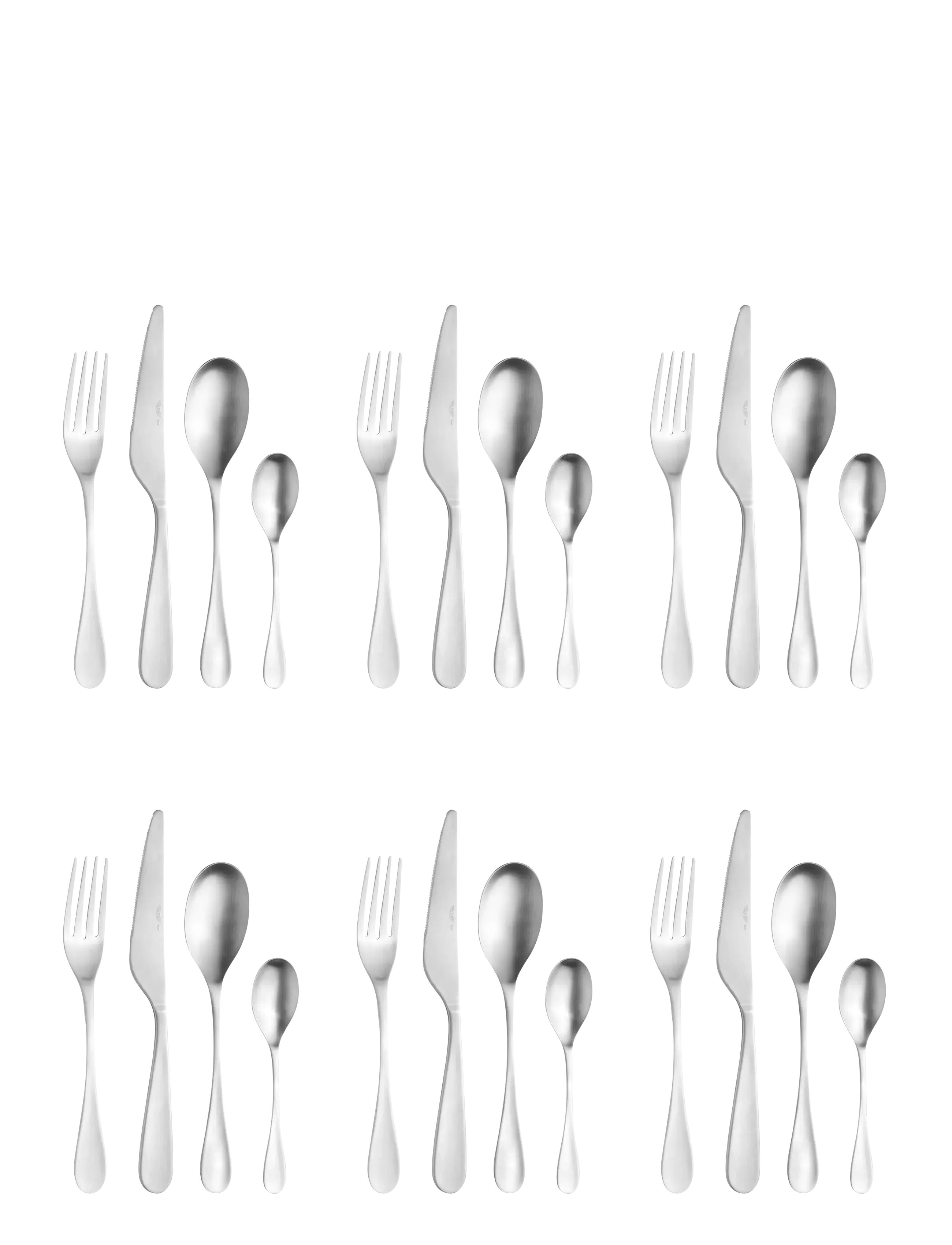 Cutlery set Drop satin set 24 pcs - SILVER