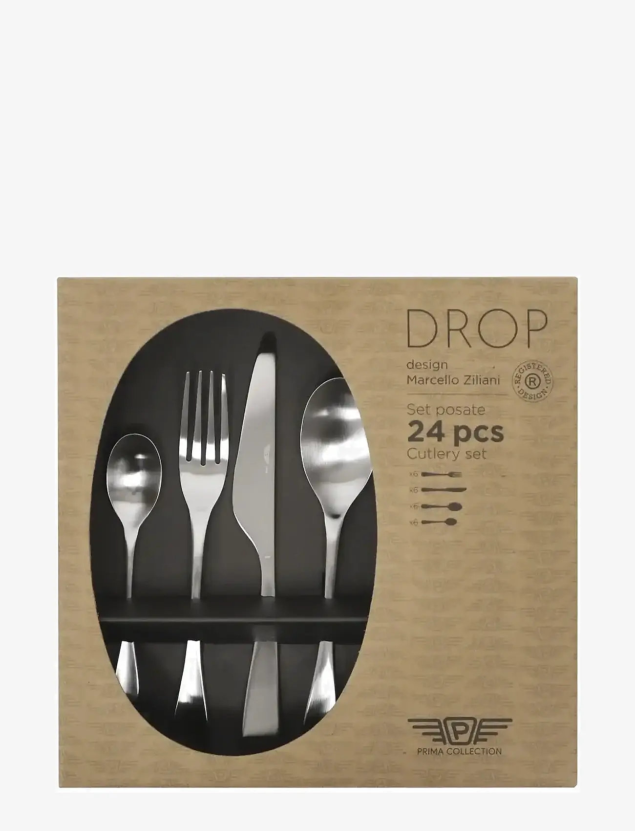 Pintinox - Cutlery set Drop satin set 24 pcs - gifts below 15000kr - silver - 1