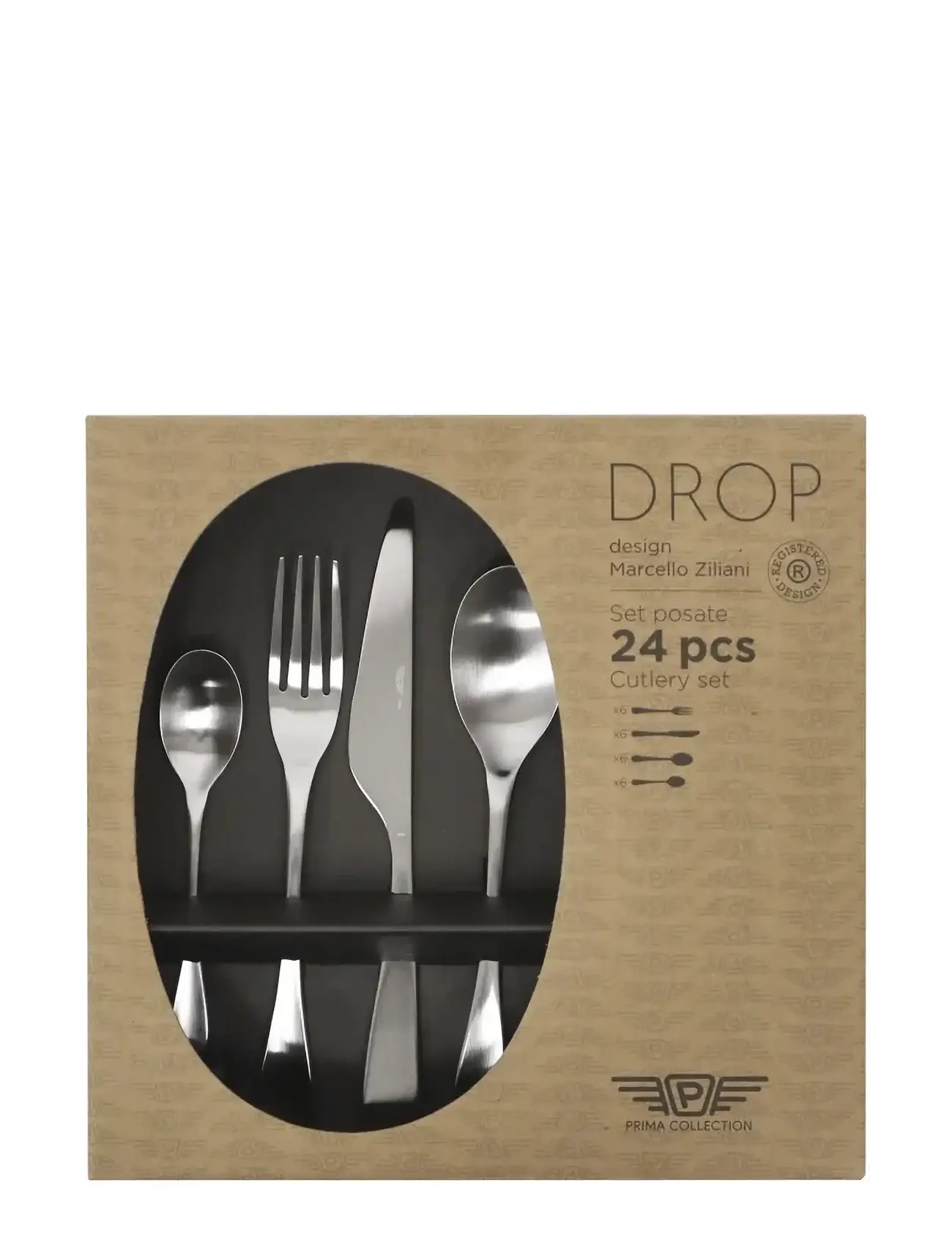 Pintinox - Cutlery set Drop satin set 24 pcs - sets de couverts - silver - 3