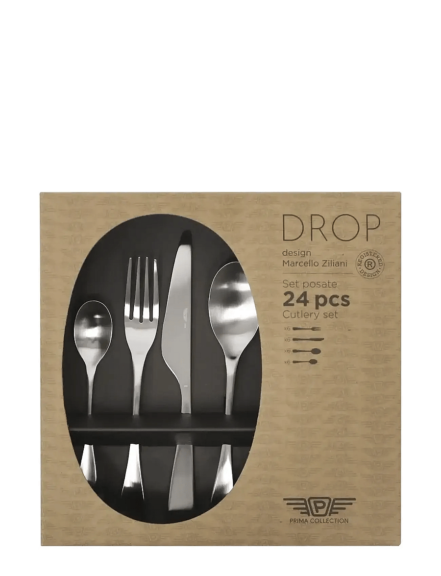 Pintinox - Cutlery set Drop satin set 24 pcs - söögiriistakomplektid - silver - 3
