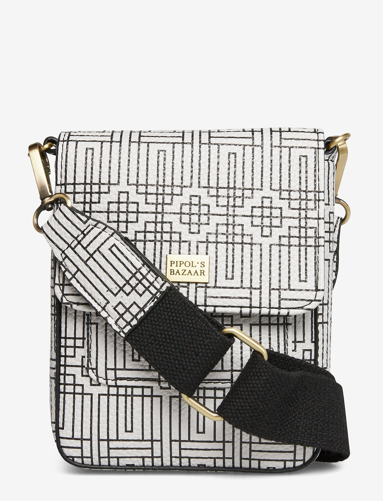 PIPOL'S BAZAAR - Stile Saddle Cross Bag Deco - black & white - 0