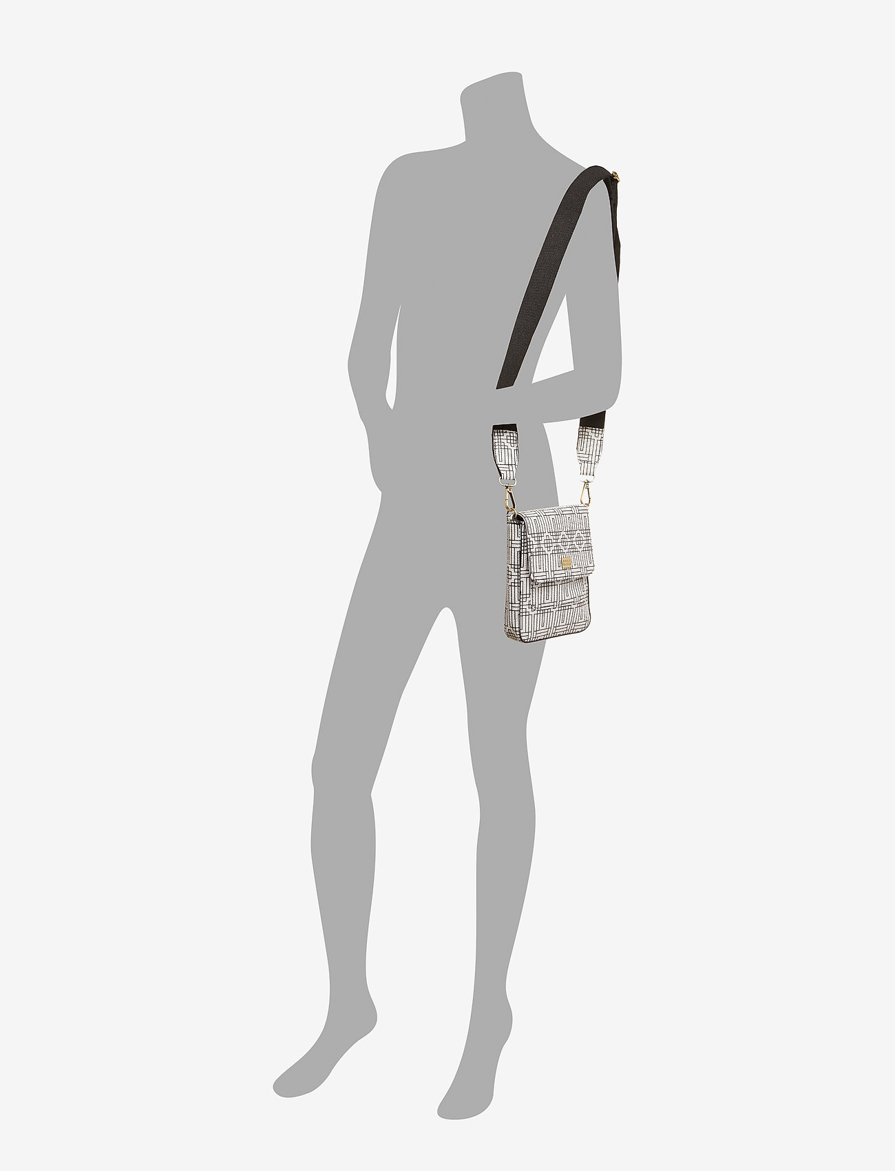 PIPOL'S BAZAAR - Stile Saddle Cross Bag Deco - black & white - 5