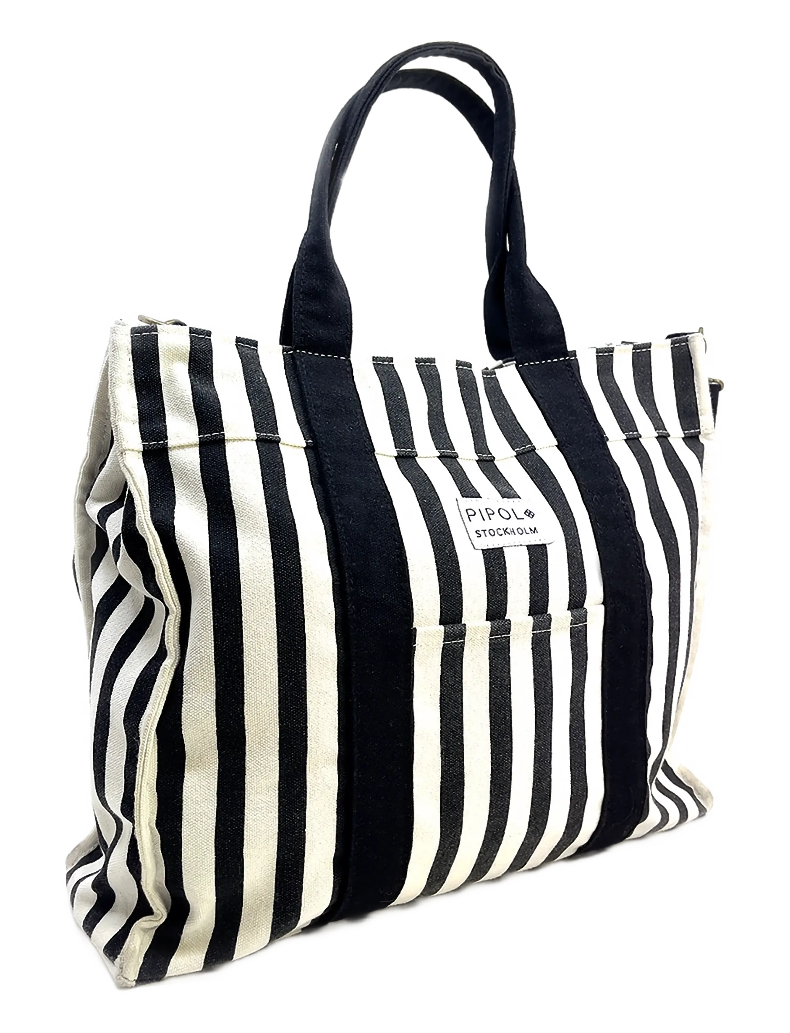 Pipol's Bazaar Rive Canvas Tote Small Bw, One Size, Black, Tasker > Shoppere, Dame