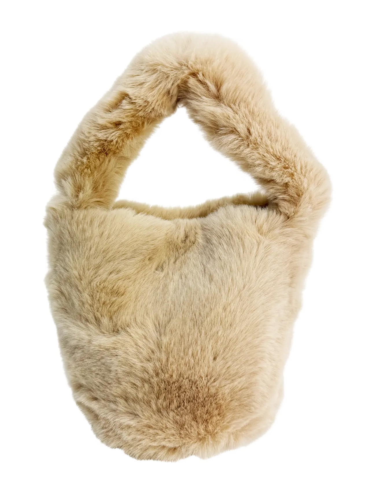 Pipol's Bazaar Fluffy Bucket Tote Handbag Beige - Pipols - BEIGE / beige