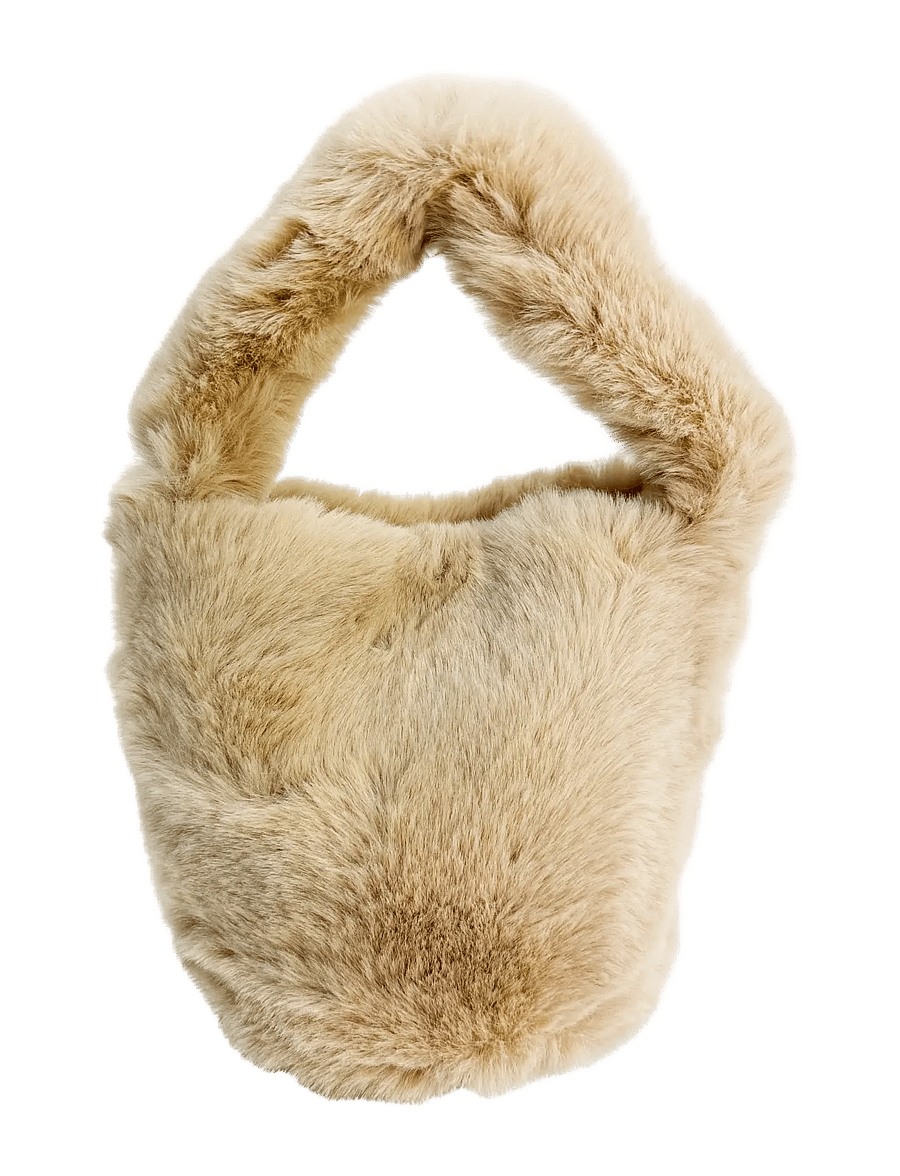 Pipol's Bazaar - Fluffy Bucket Tote Handbag Beige - hverdagsstil - beige - 1