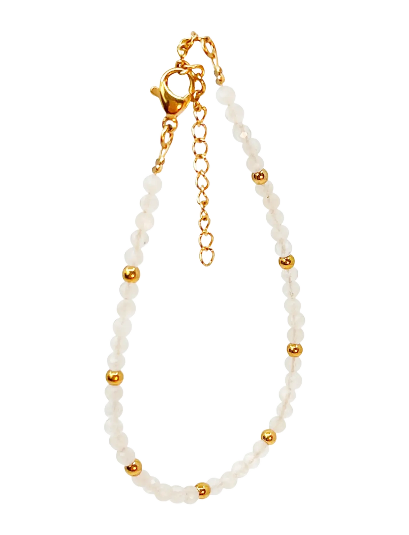Pipol's Bazaar Malia Steel Beaded Bracelet White, One Size, Bracelets, Gold - Pearl Frauen