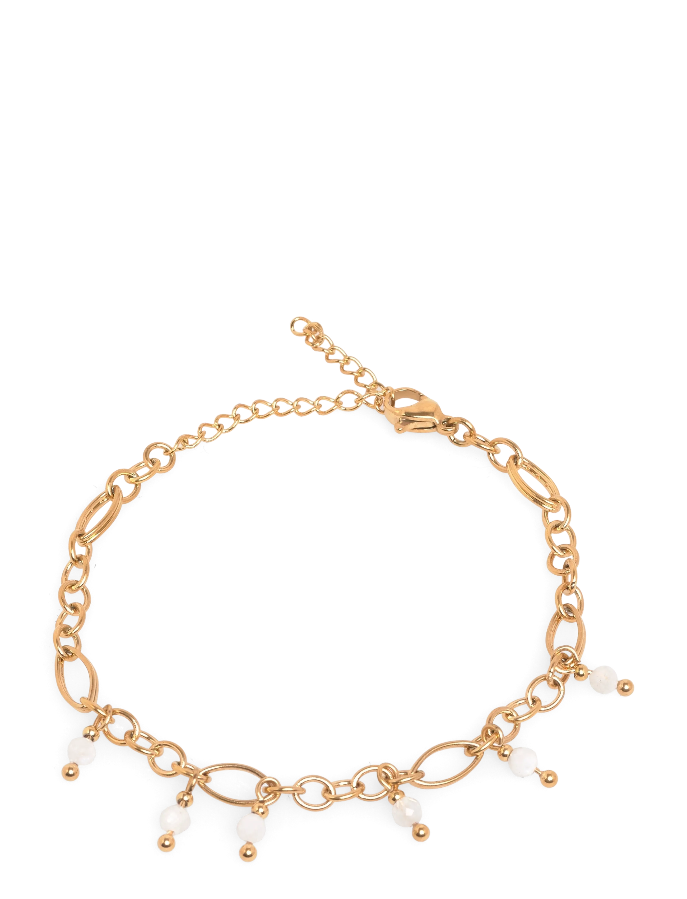 Pipol's Bazaar Malia Steel Charm Bracelet White, One Size, Bracelets, Gold - Chain Frauen