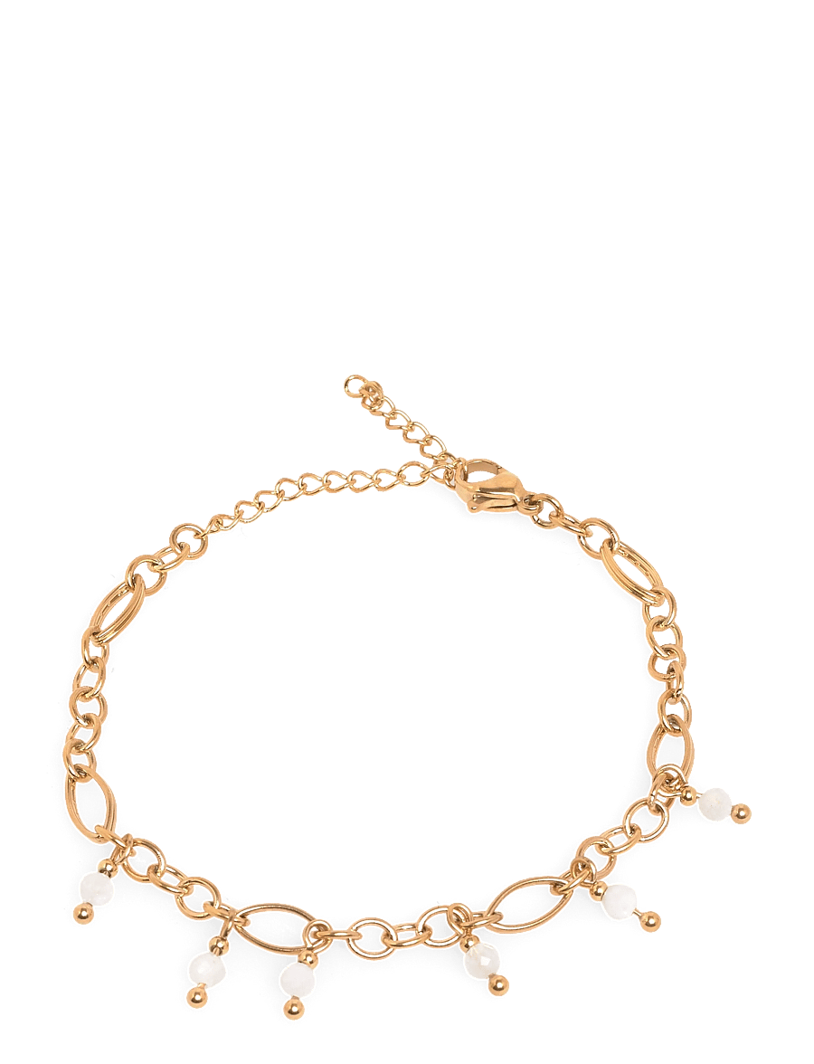 Pipol's Bazaar - Malia Steel Charm Bracelet White - kædearmbånd - white - 0