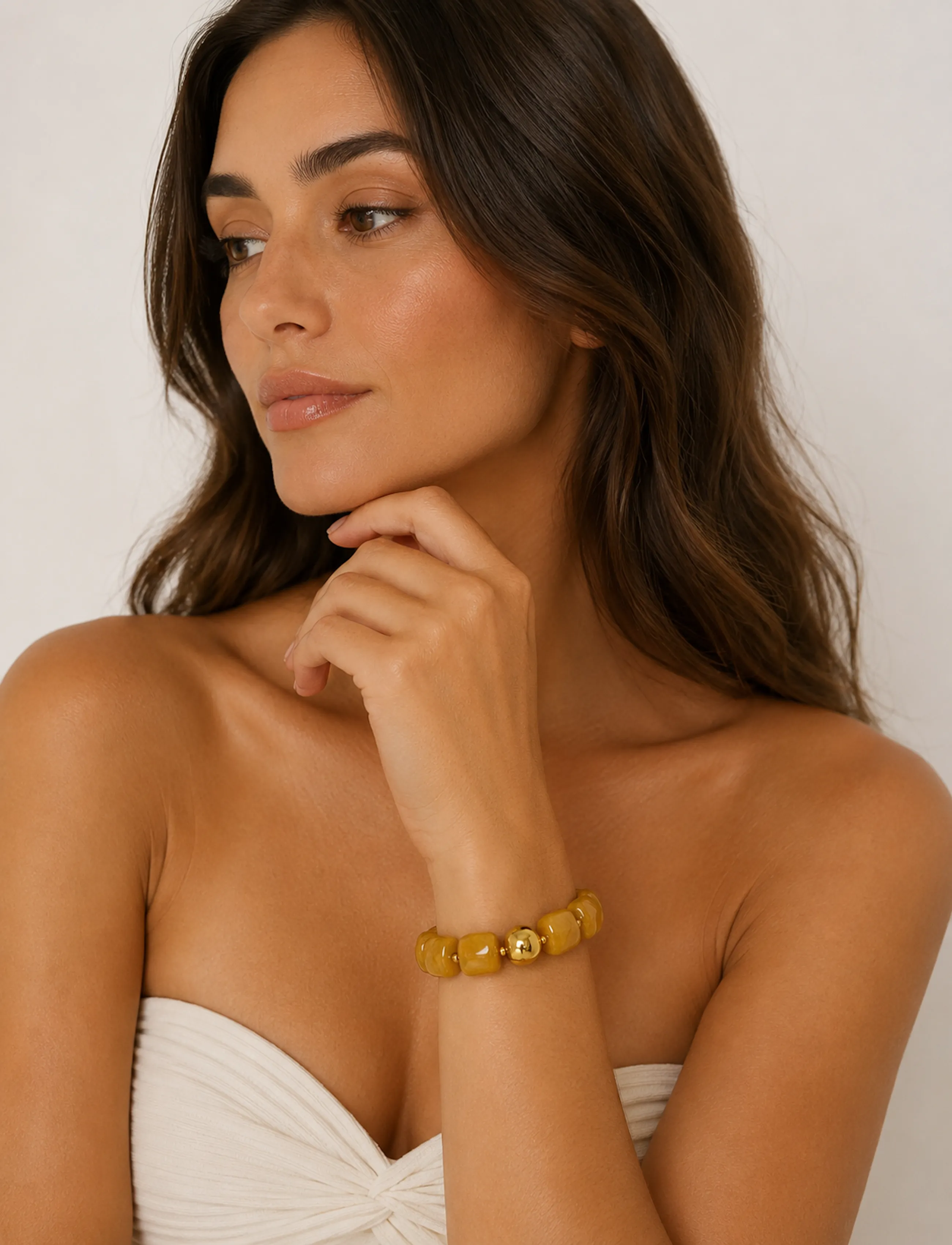 Pipol's Bazaar Steff Bracelet Beige, One Size, Bracelets, Beige - Pearl Frauen