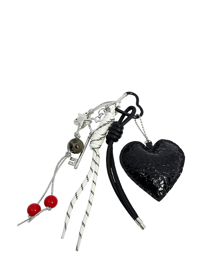 Pipol's Bazaar - Bag Charm Black Heart - nøgleringe & bag charms - black - 0