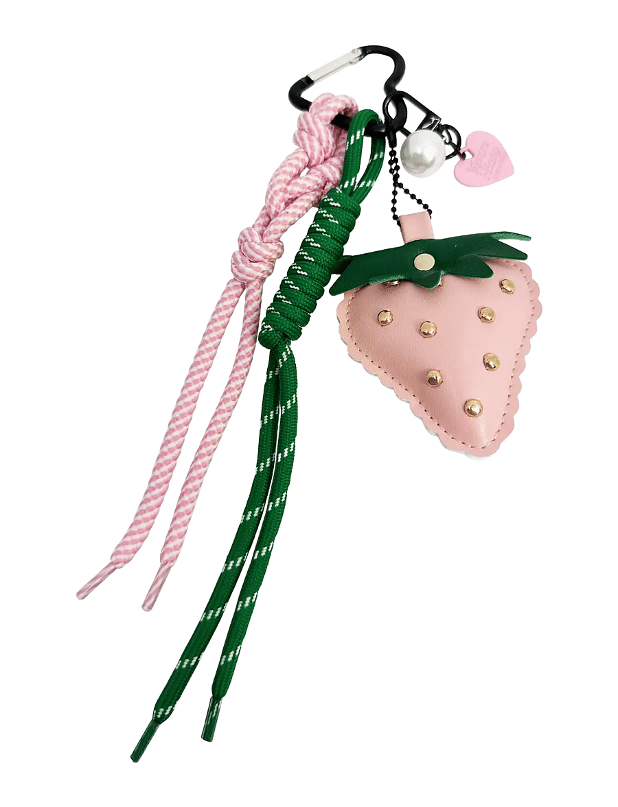 Pipol's Bazaar - Bag Charm Pink Strawberry - nyckelringar & bag charms - pink - 0