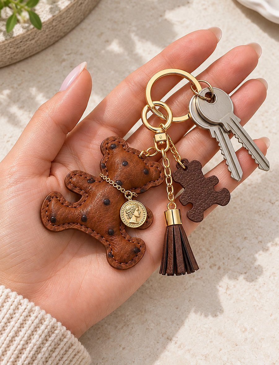 Pipol's Bazaar - Teddy Charm Small Brown - handyhalter - brown - 2