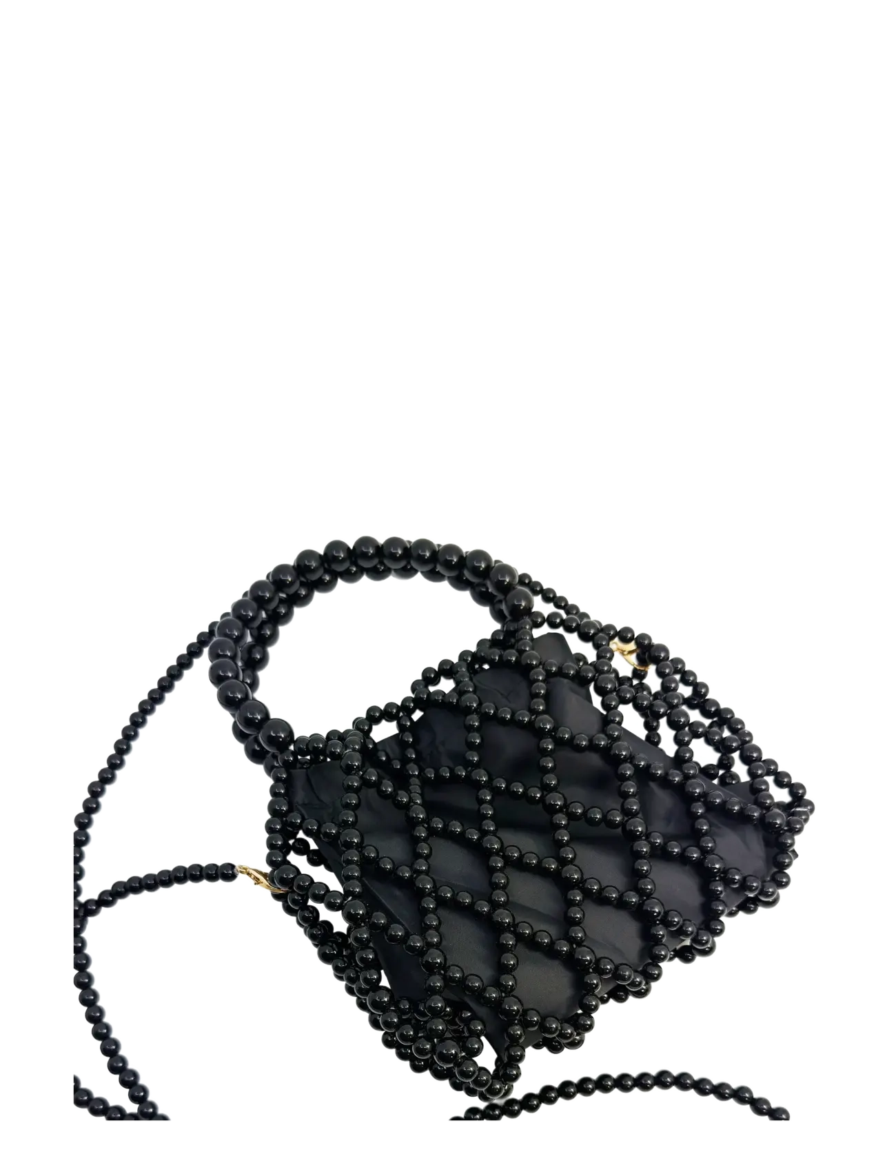 Pipol's Bazaar Decore Pouch Clutch Pearl Black - Crossbody Bags - BLACK / black