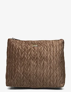 Triangle Cosmetic Bag Quilted Taupe, Pipol's Bazaar