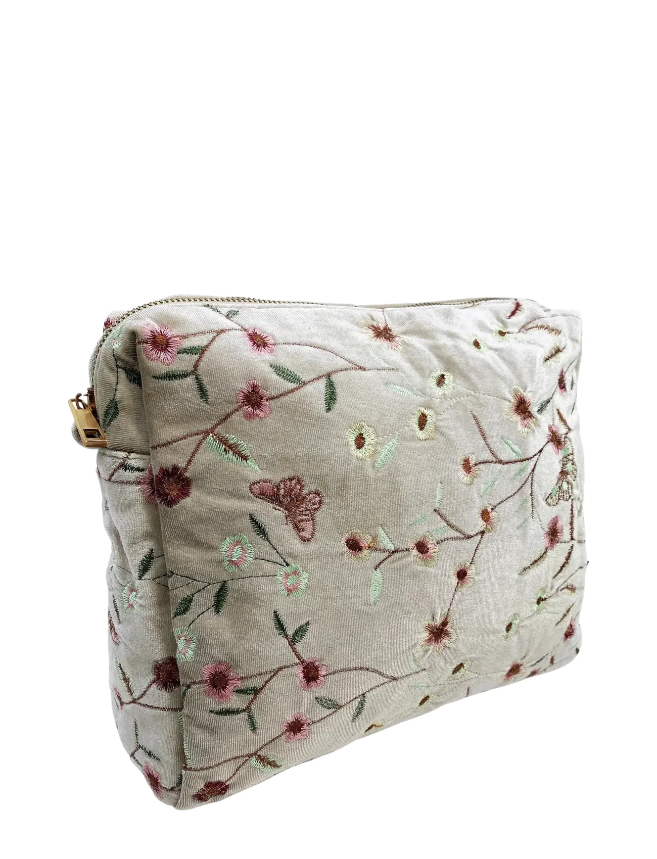 Pipol's Bazaar Garden Velvet Big Cosmetic Sand - Väskor - BEIGE / beige
