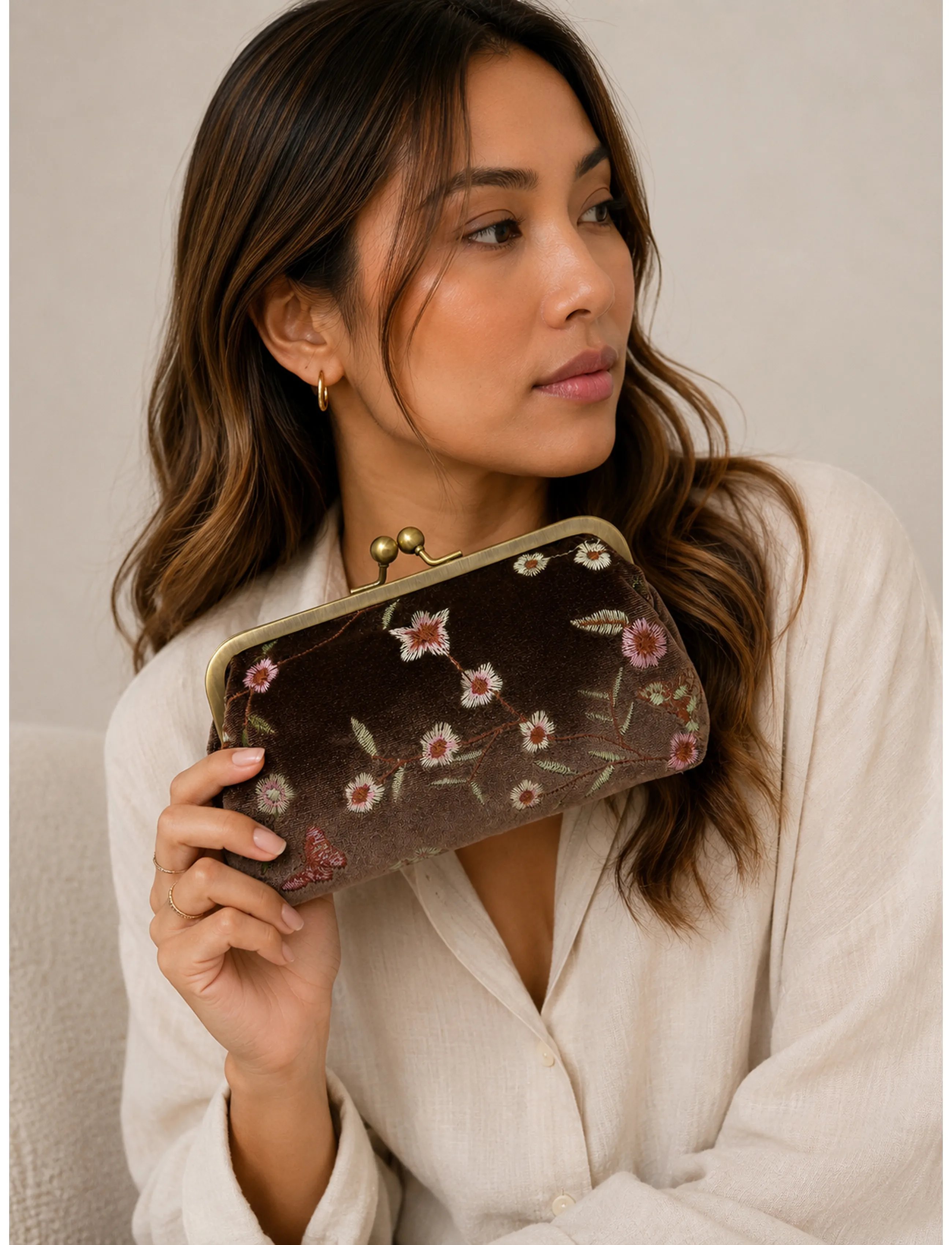 Pipol's Bazaar Garden Velvet Frame Cosmetic Brown, One Size, Brown, Makeup > Makeup-Tasker, Dame