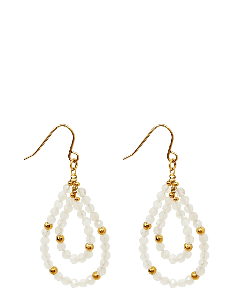 Pipol's Bazaar - Malia Steel Dangle Ear White - oorhangers - white - 0