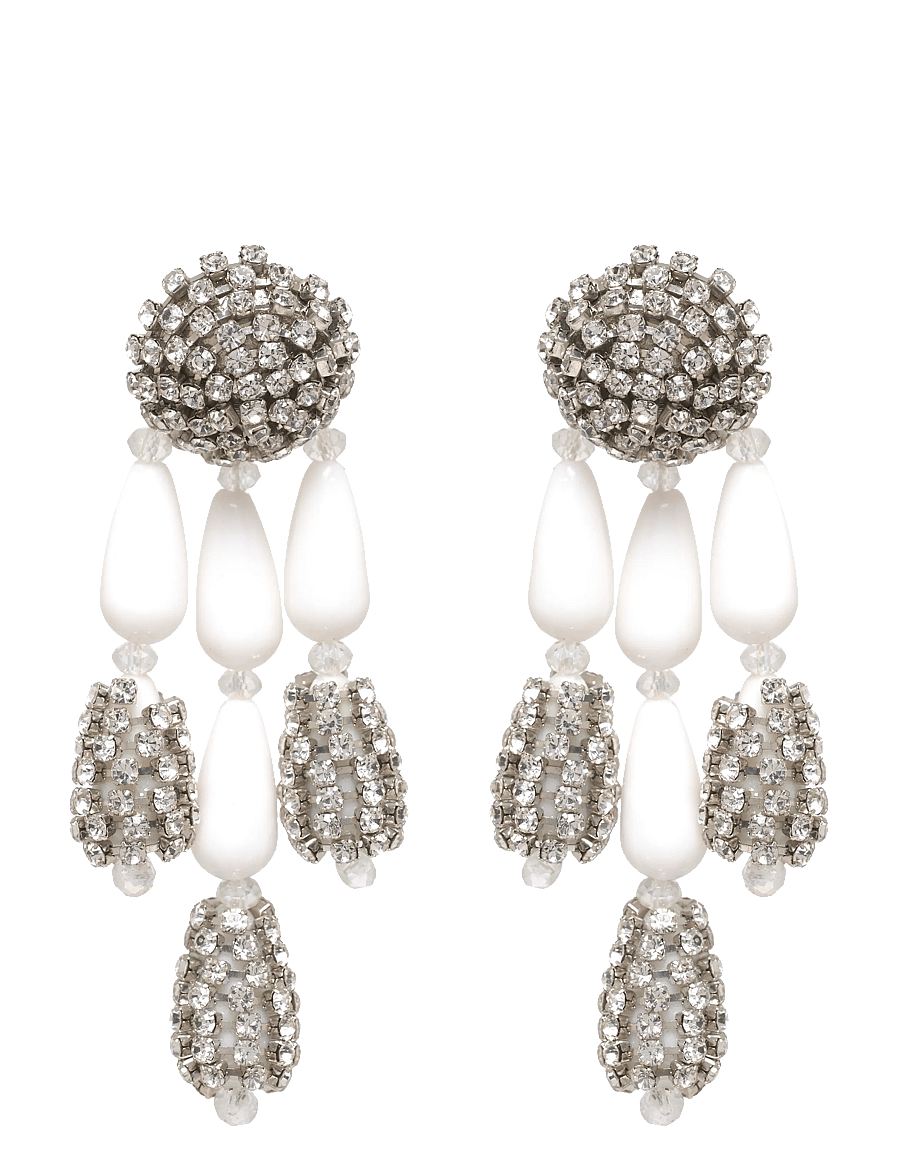Pipol's Bazaar - Star Earring White - Áberandi eyrnalokkar - white - 0