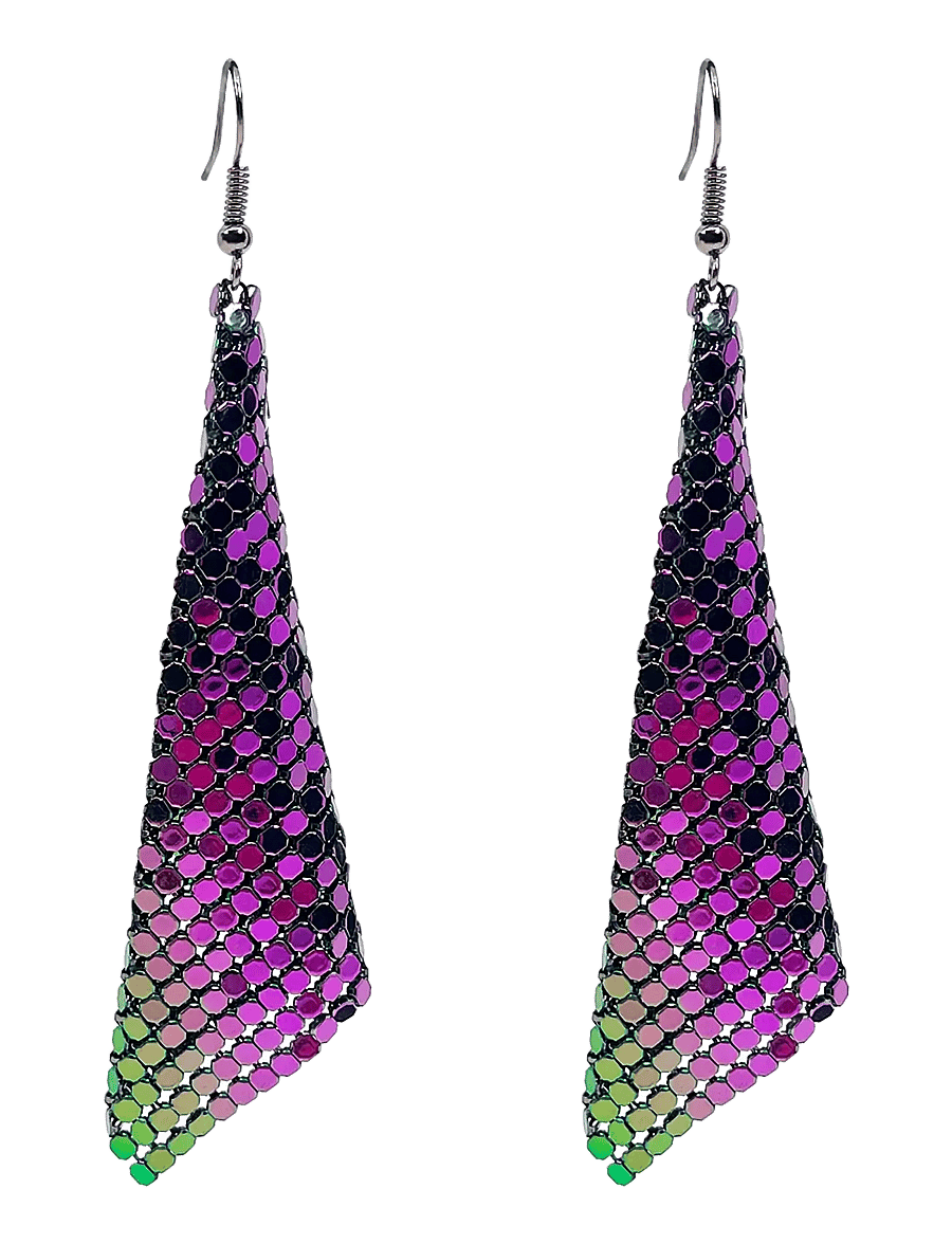 Pipol's Bazaar - Disco Earring Purple - statement øreringe - purple - 0