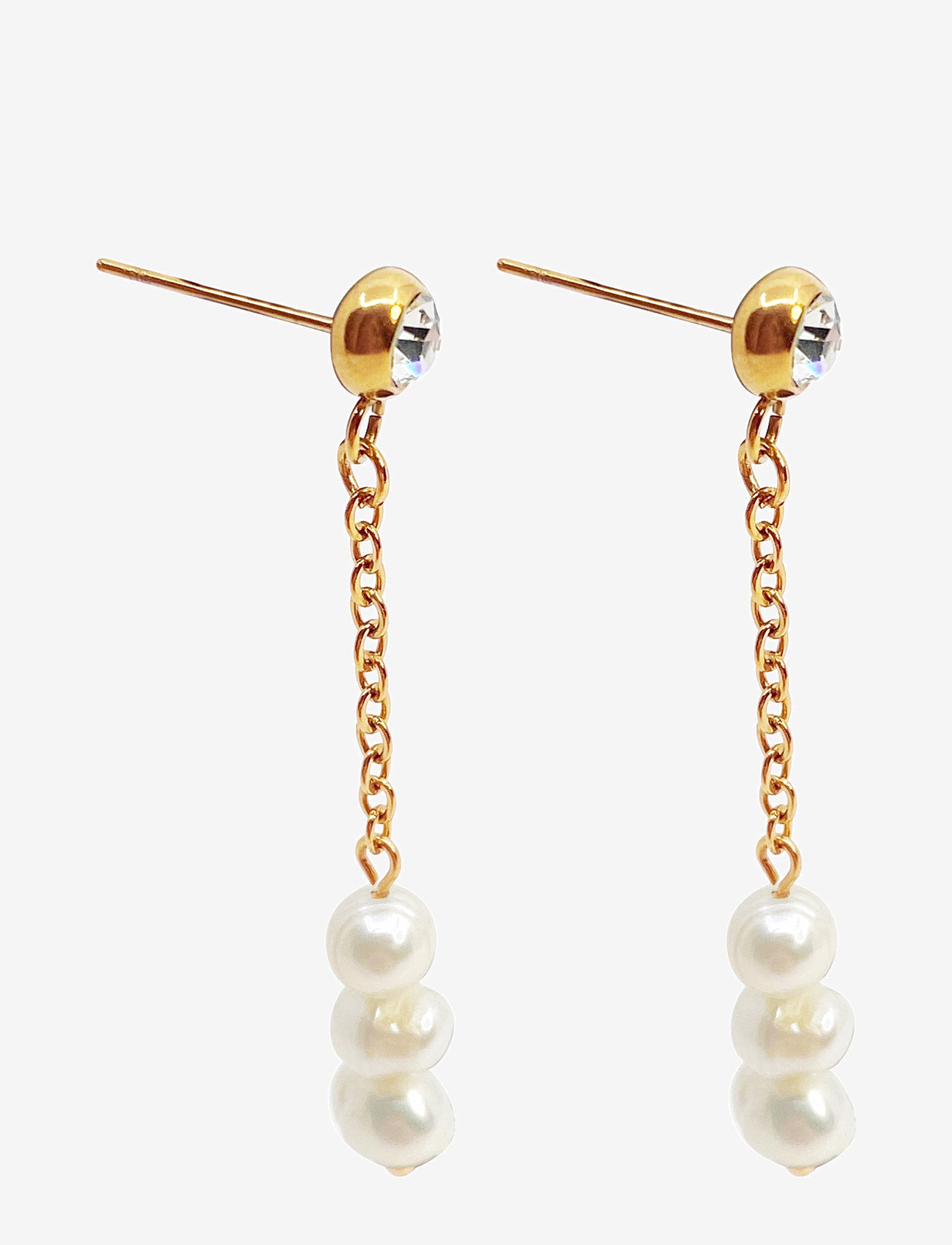 Pipol's Bazaar - Mint Trio Pearl Dangle Ear - perlenohrringe - gold - 2