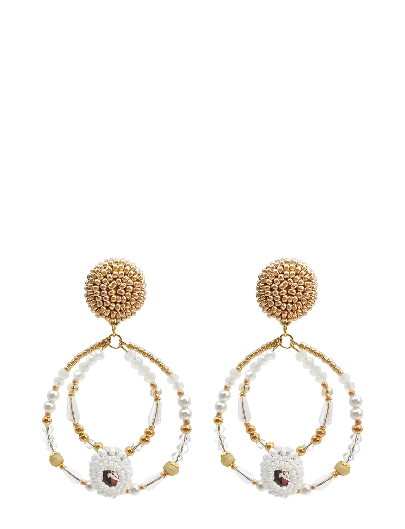 Pipol's Bazaar Mira Pearl Ear White Gold - Ohrringe - WHITE / white