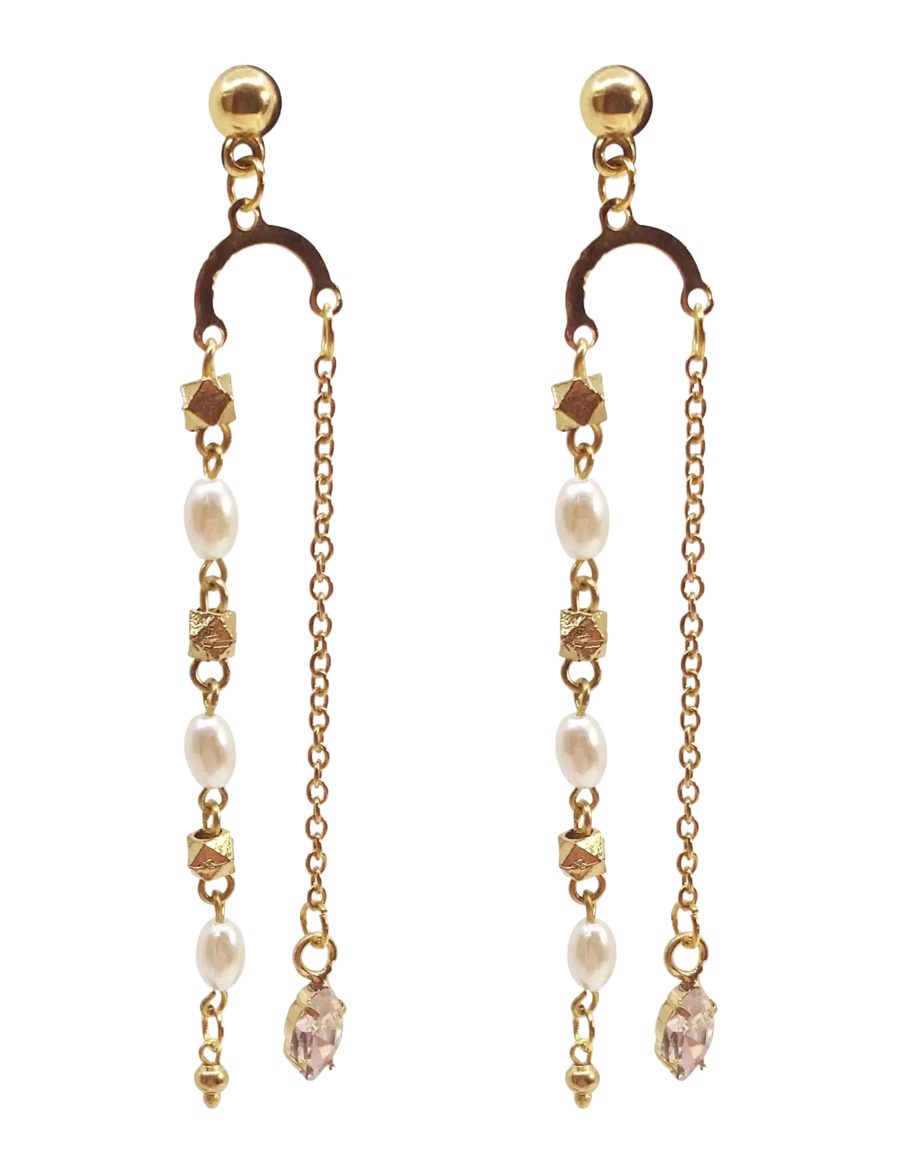 Pipol's Bazaar Mira Double Ear Gold, One Size, Earrings, Gold - Pendants Frauen