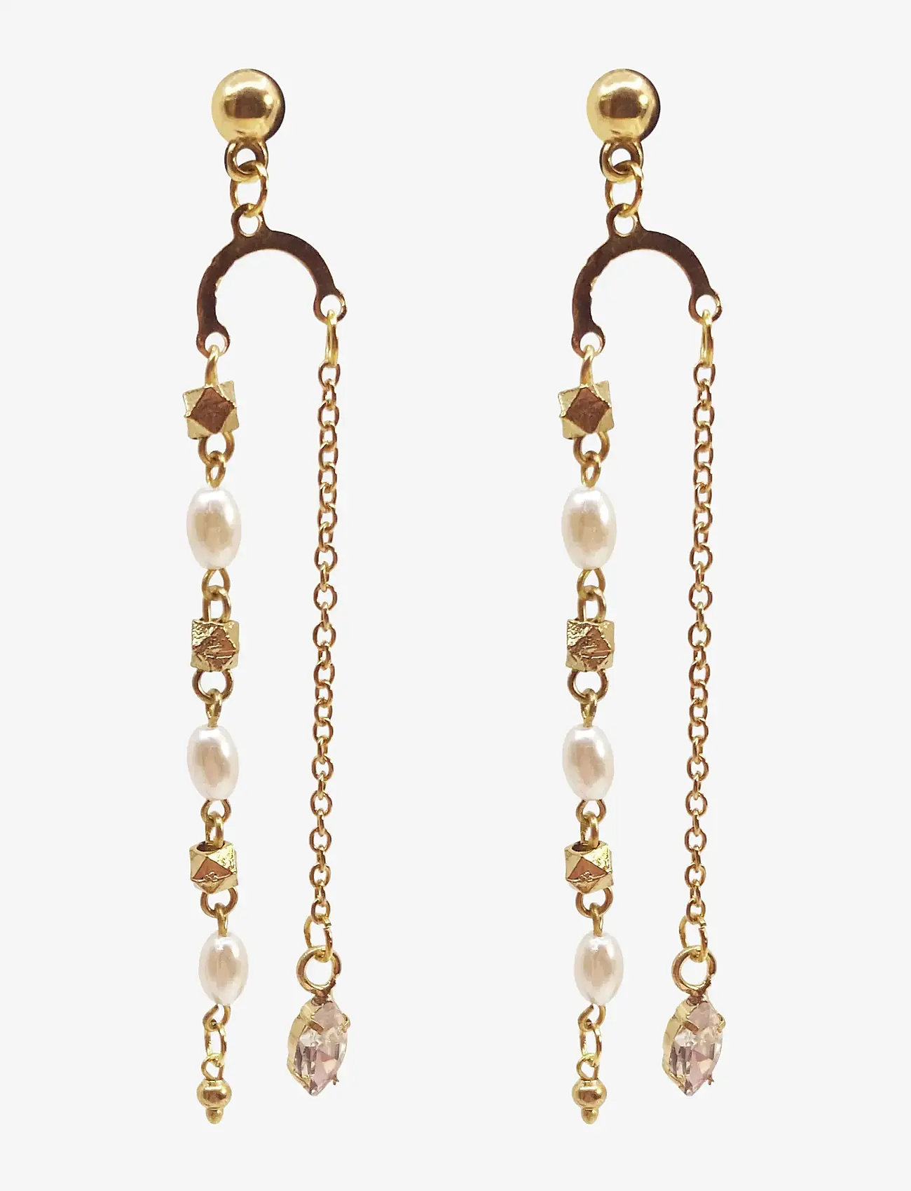 Pipol's Bazaar - Mira Double Ear Gold - pendant earrings - gold - 0