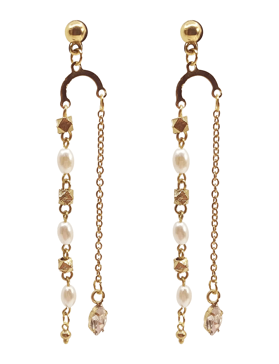 Pipol's Bazaar - Mira Double Ear Gold - oorhangers - gold - 0