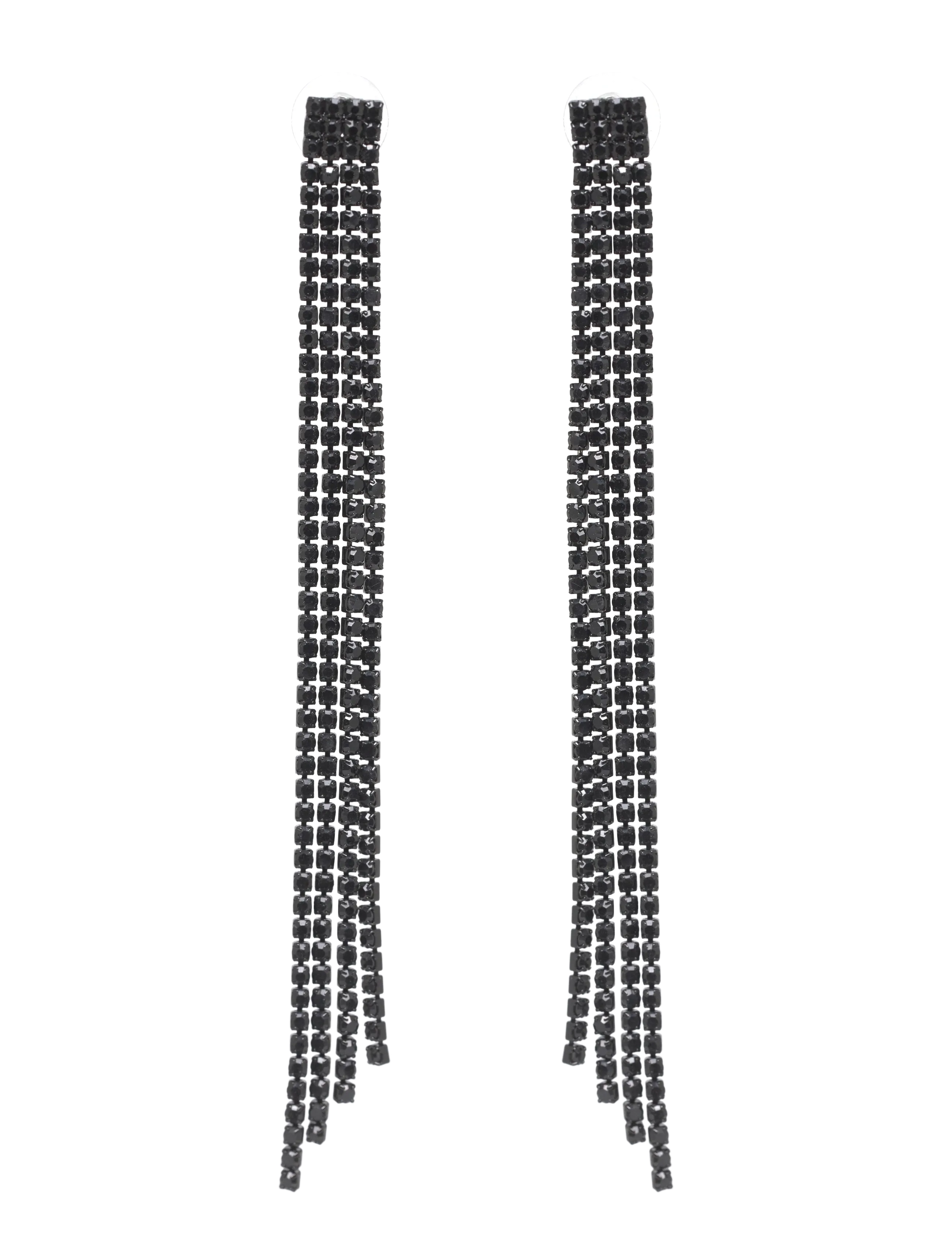 Pipol's Bazaar Chiara Ear Long Black - Øreringe - BLACK / black