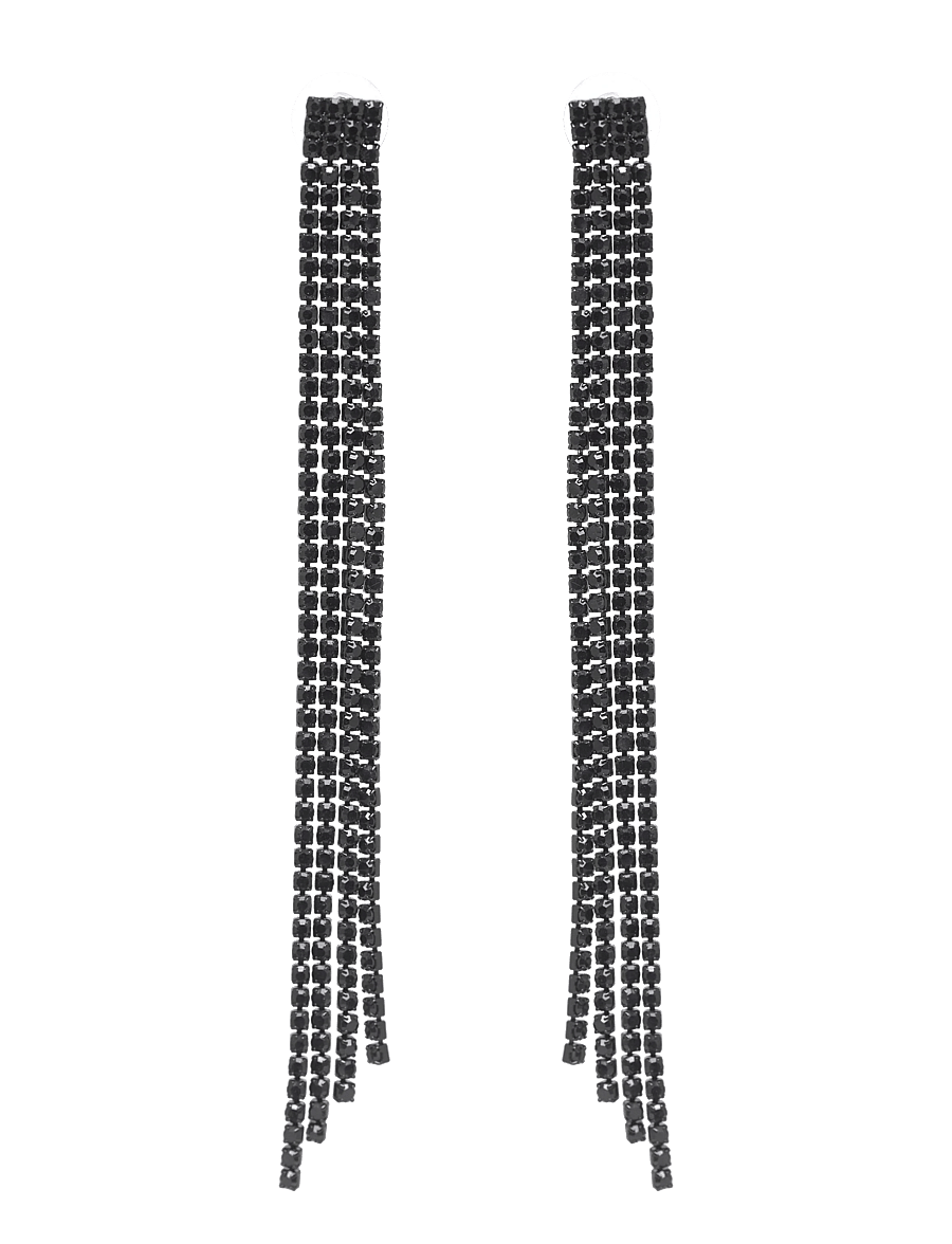 Pipol's Bazaar - Chiara Ear Long Black - ohrhänger - black - 0