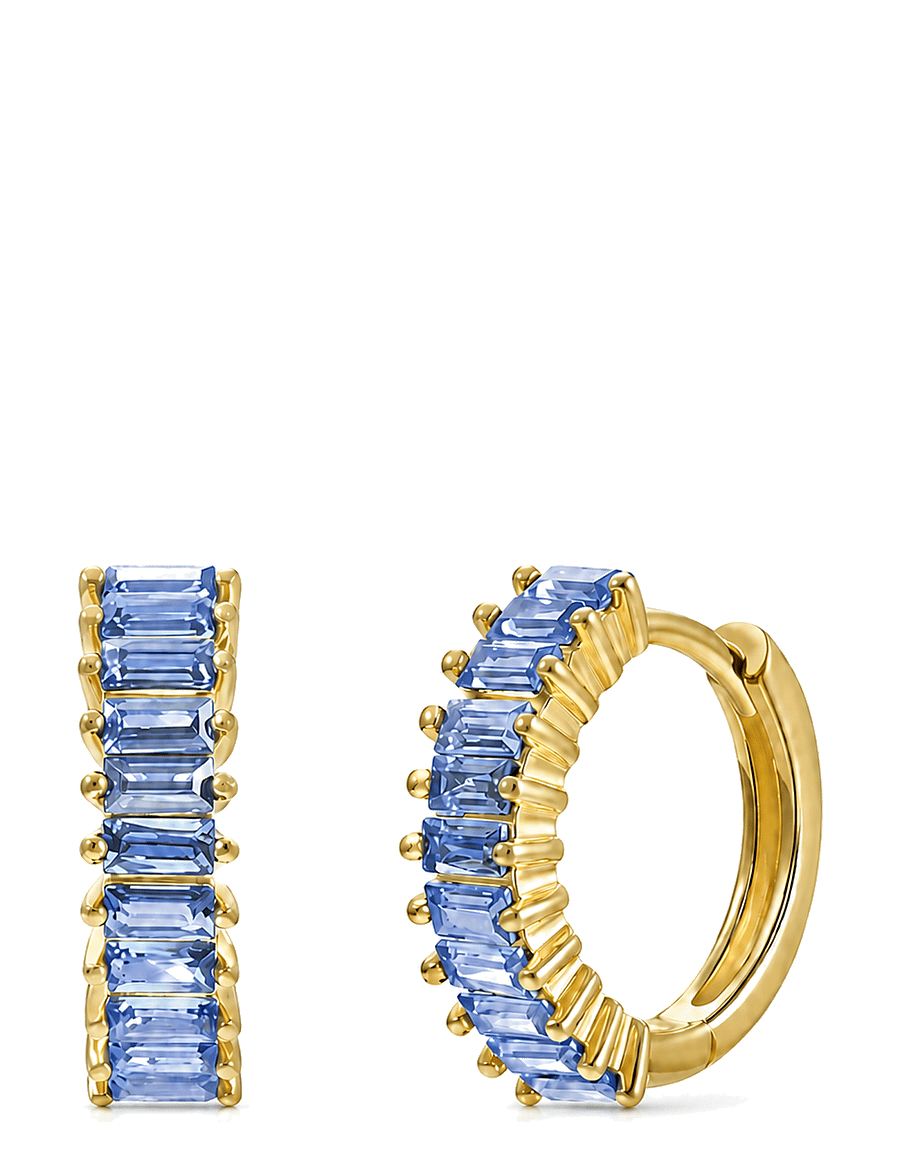 Pipol's Bazaar - Sandrine Hoop Ear Gold Blue - creoler & hoops - blue - 1