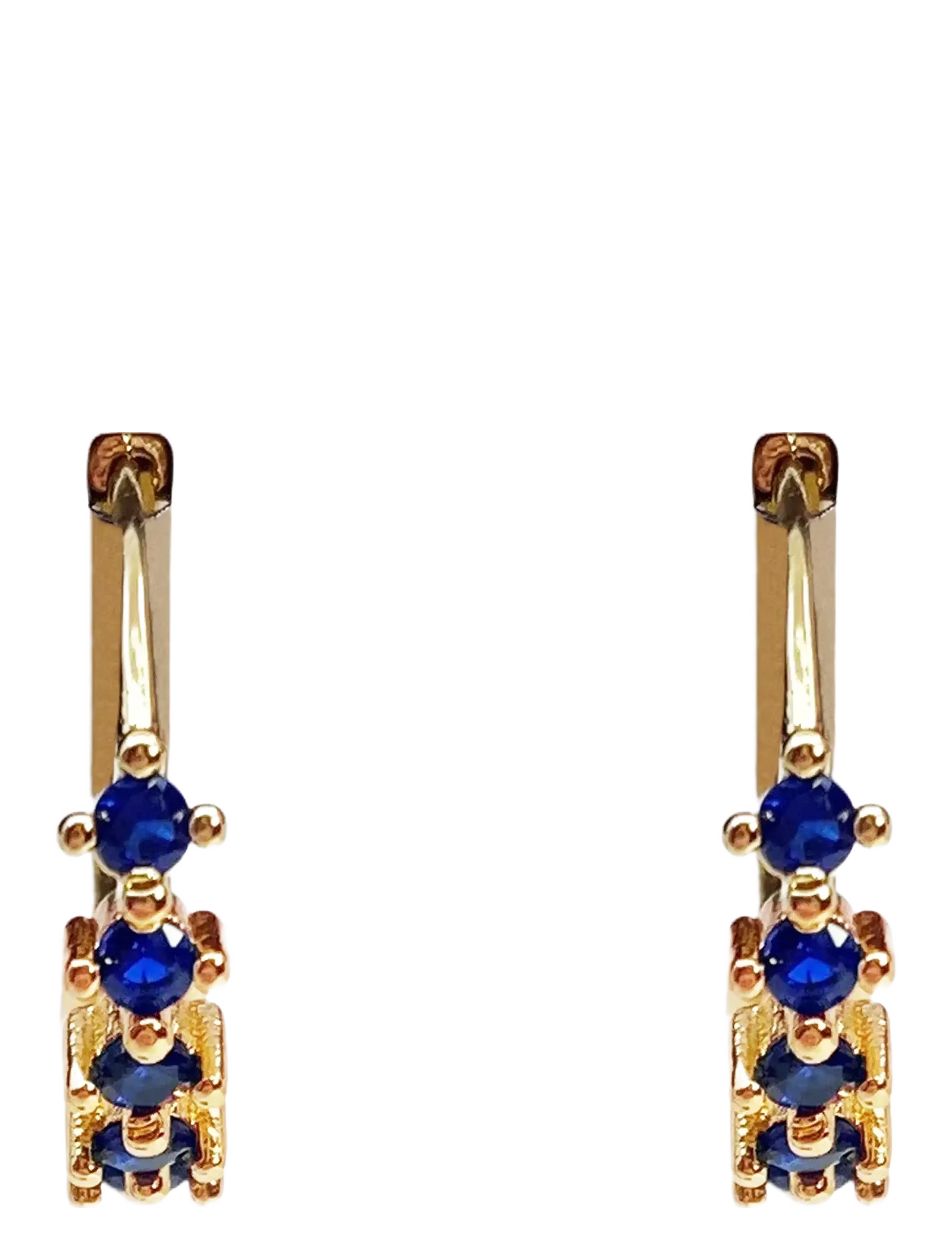 Pipol's Bazaar - Sandrine Hoop Ear Gold Blue - blue - 1
