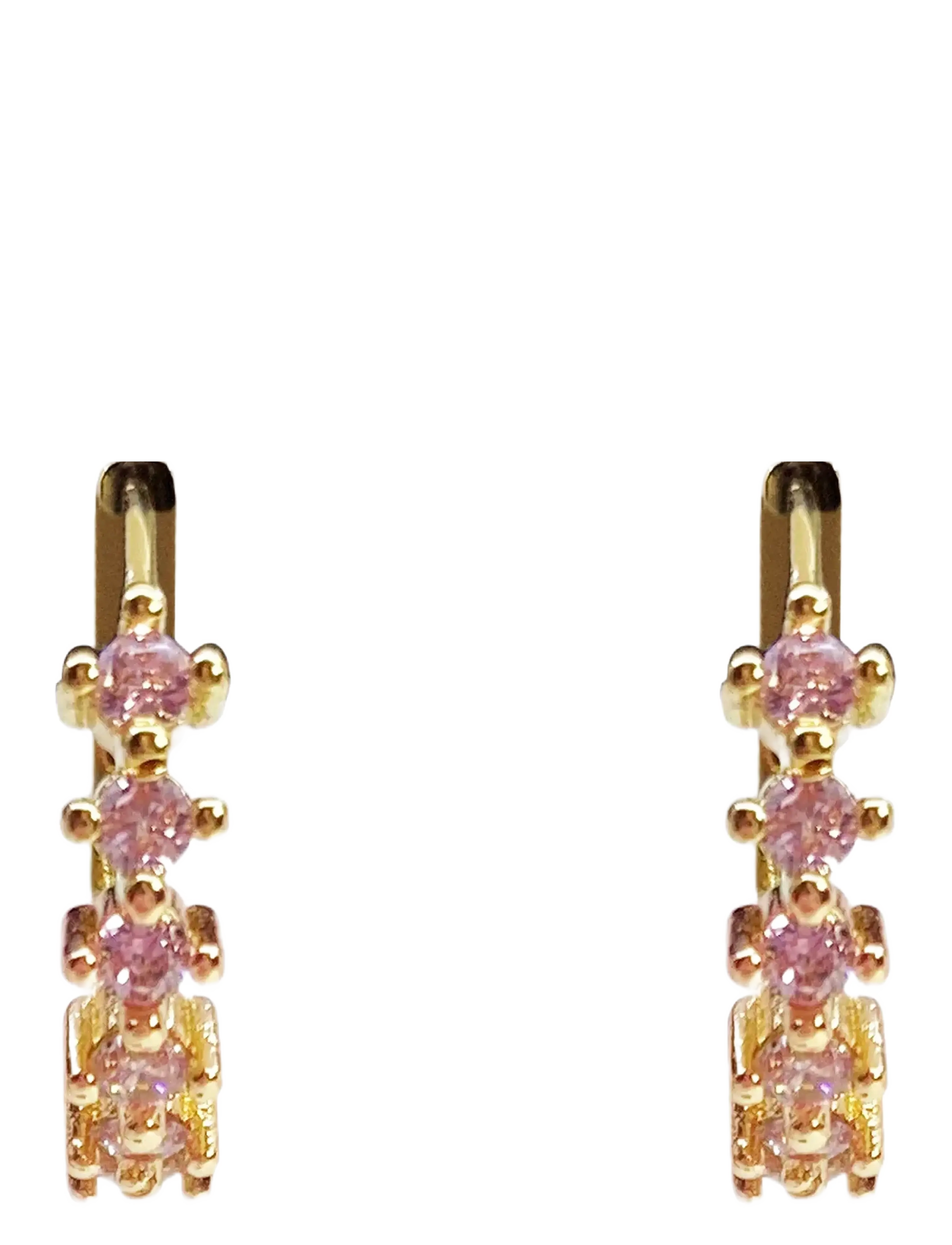 Pipol's Bazaar - Sandrine Hoop Ear Gold Pink - pink - 1