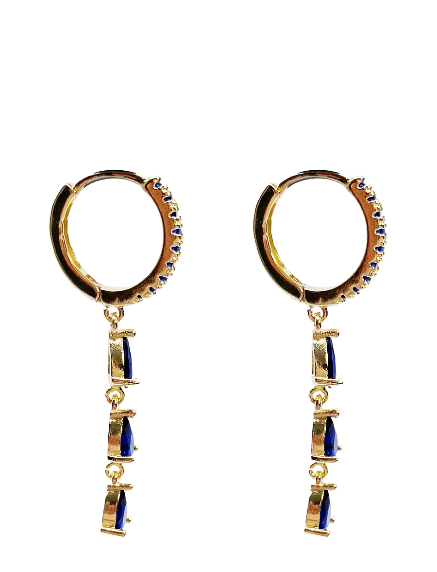 Pipol's Bazaar - Sandrine Tres Ear Gold Blue - Øreringe med vedhæng - blue - 1