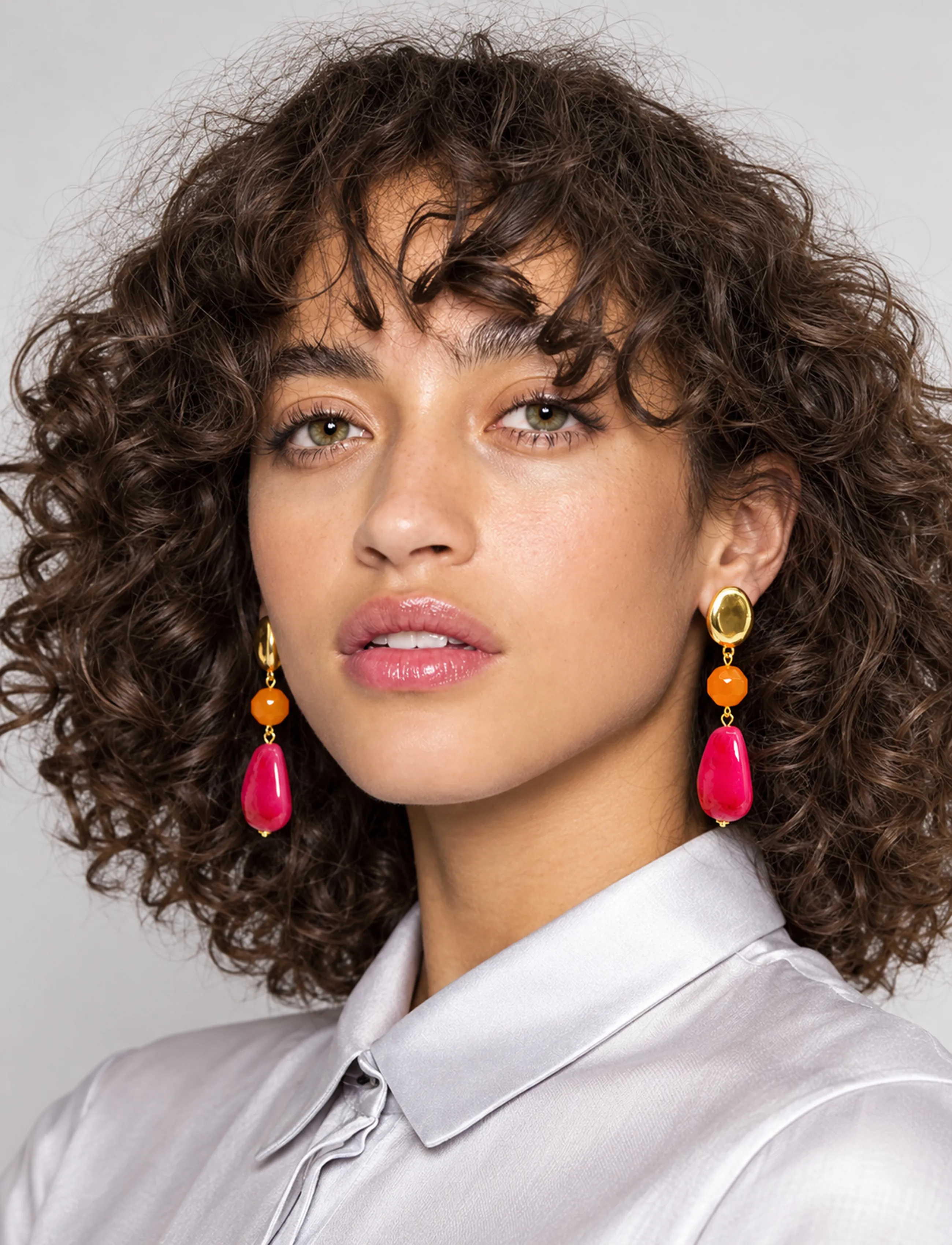 Pipol's Bazaar - Hera Drop Ear Red - hängande örhängen - red - 0