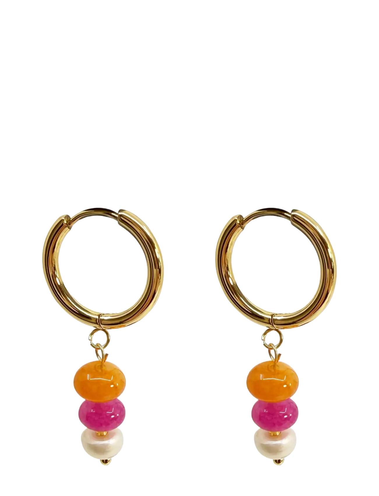 Pipol's Bazaar - Sunny Santos Ear Fuschia - pendant earrings - pink - 1