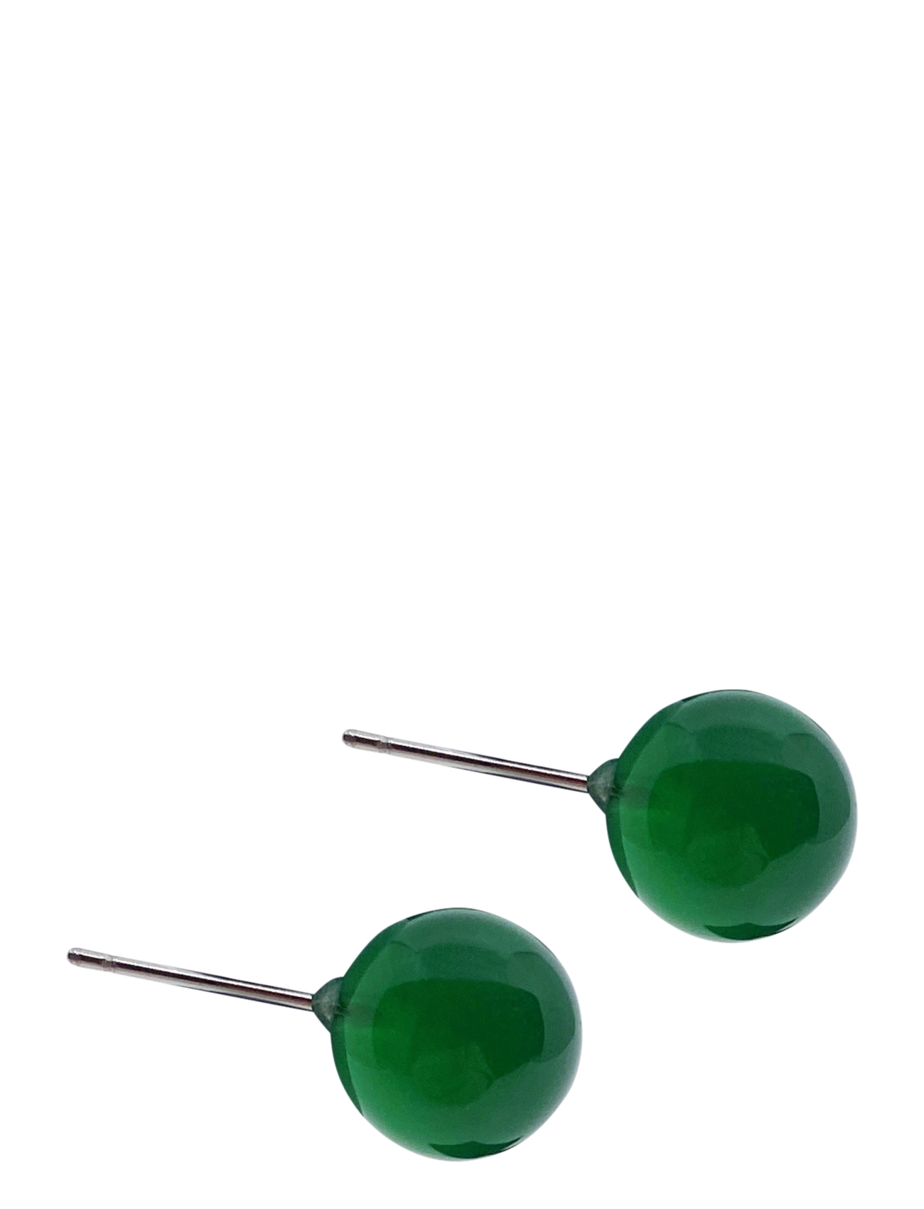 Pipol's Bazaar - Malou Ear 10 mm Green Agate - stud earrings - green - 2