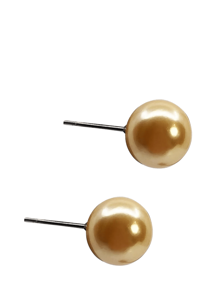 Pipol's Bazaar - Malou Ear 10 mm Golden Shell - pärlörhängen - gold - 1