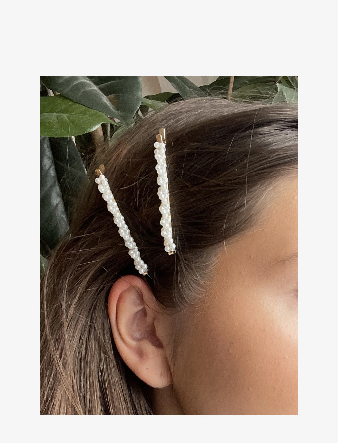 Pipol's Bazaar Fiora Pearl Pins Gold 2Pcs, One Size, White, Hårtilbehør > Hårnåle, Dame