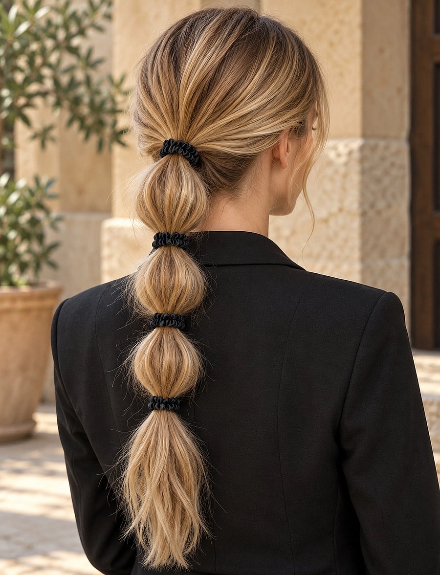 Pipol's Bazaar - Skinny Scrunchie 10 pcs - hårsnoddar och hårband - black - 0