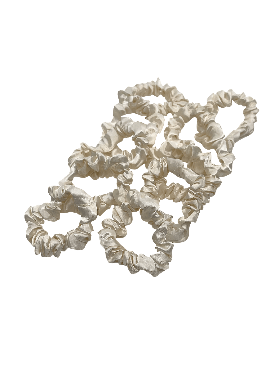 Pipol's Bazaar - Skinny Scrunchie 10 pcs - juuksepaelad ja -klambrid - cream - 0