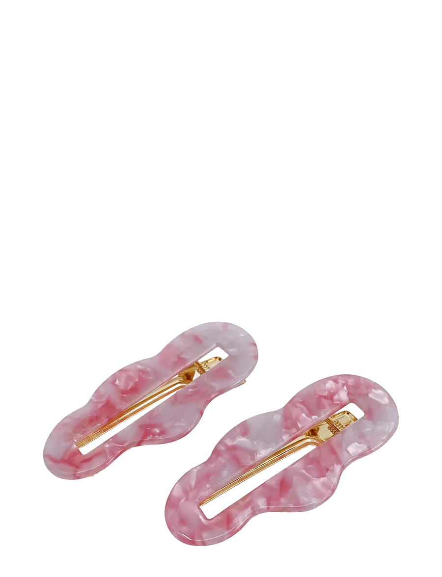 Pipol's Bazaar - Jolly Snap Marble Pink 2 pcs - hårspännen - pink - 0