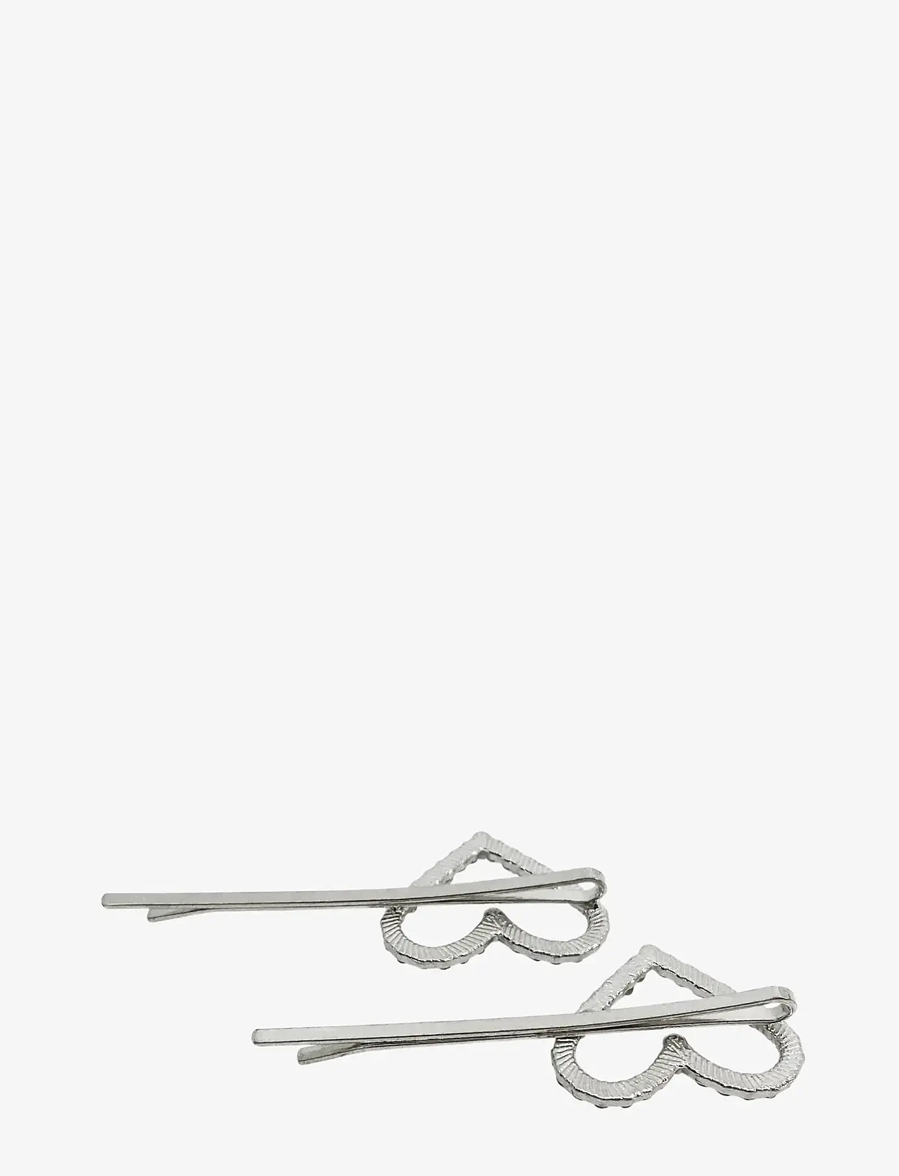 Pipol's Bazaar - Hearts Hair Pin Silver 2 pcs - silver - 1