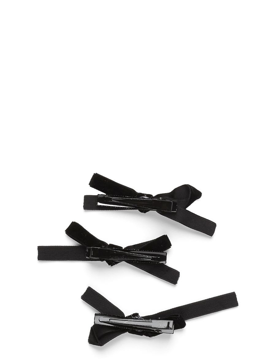 Pipol's Bazaar - Rosella Trippel Bow Black 3pcs - hårspænde - black - 1