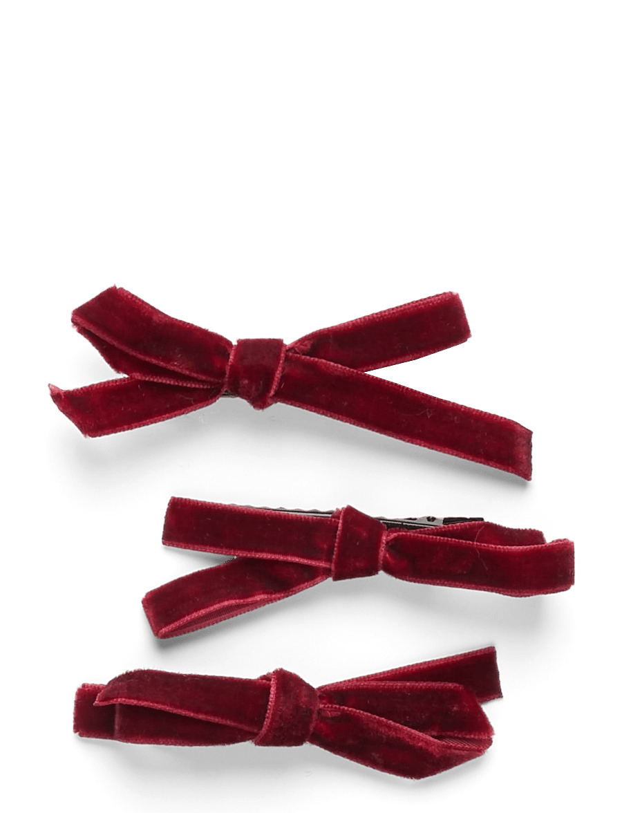 Pipol's Bazaar - Rosella Trippel Bow Red 3pcs - hårspenne - red - 1