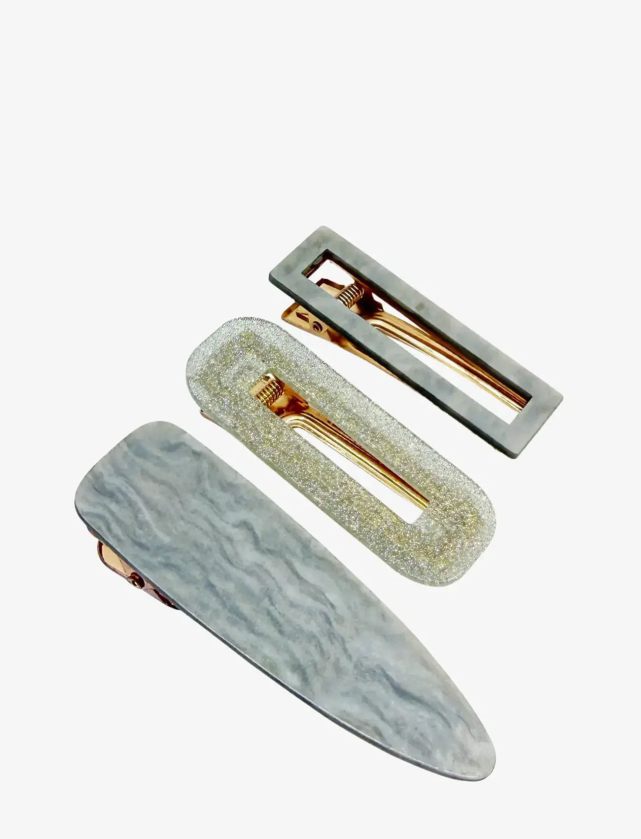 Pipol's Bazaar - Sandy Hair Clip 3 pcs Grey - hårspænde - grey - 0