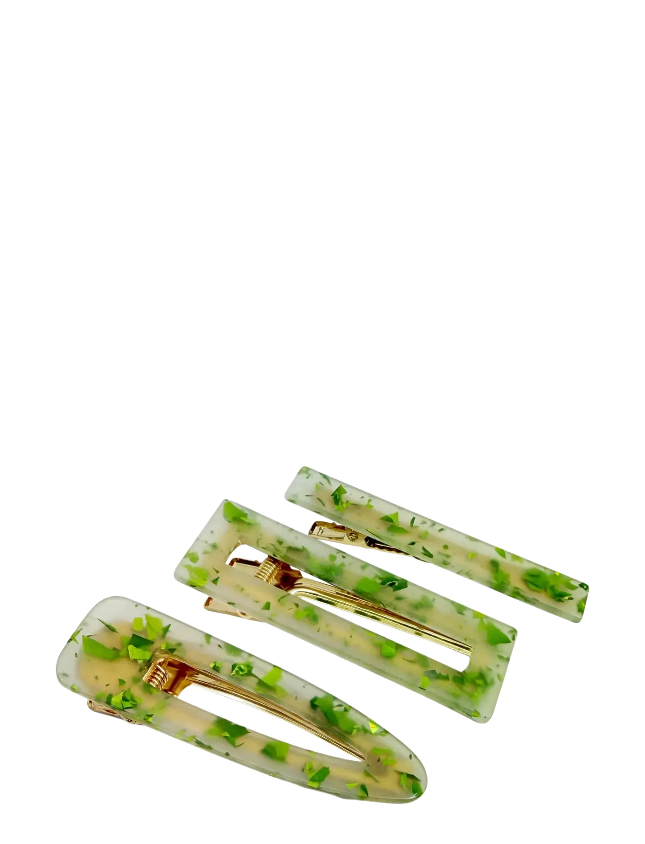 Pipol's Bazaar Betsy Hair Clip 3 pcs Pear Green Spot - Hiusklipsi - GREEN / green